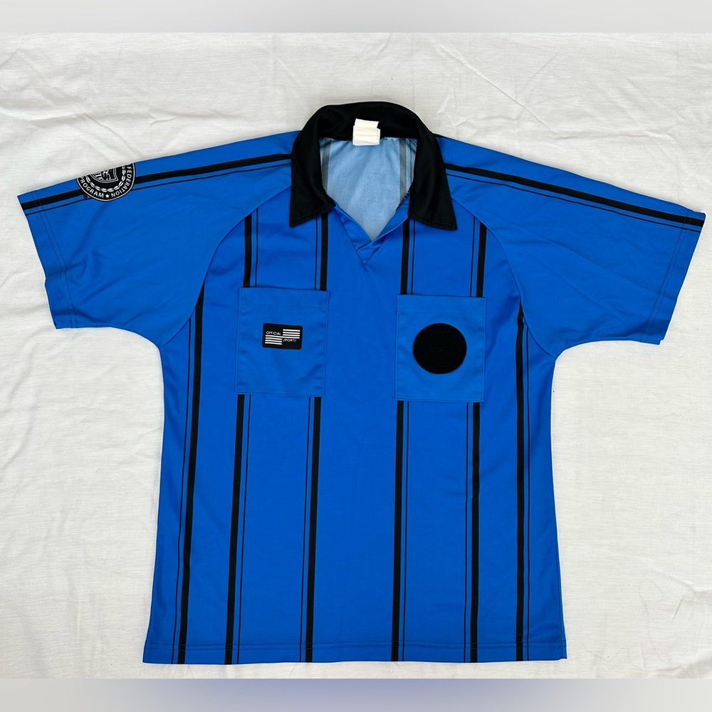 Official Sports Soccer Referee Blue and Black Men's Jersey